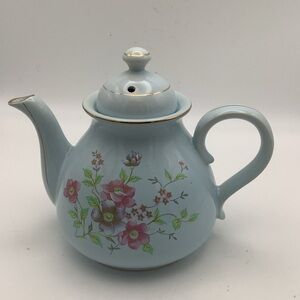 Floral Blue Teapot